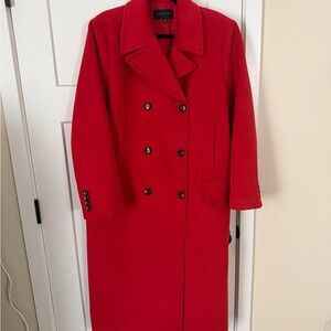 Ann Taylor Red Double-Breasted wool Coat XL